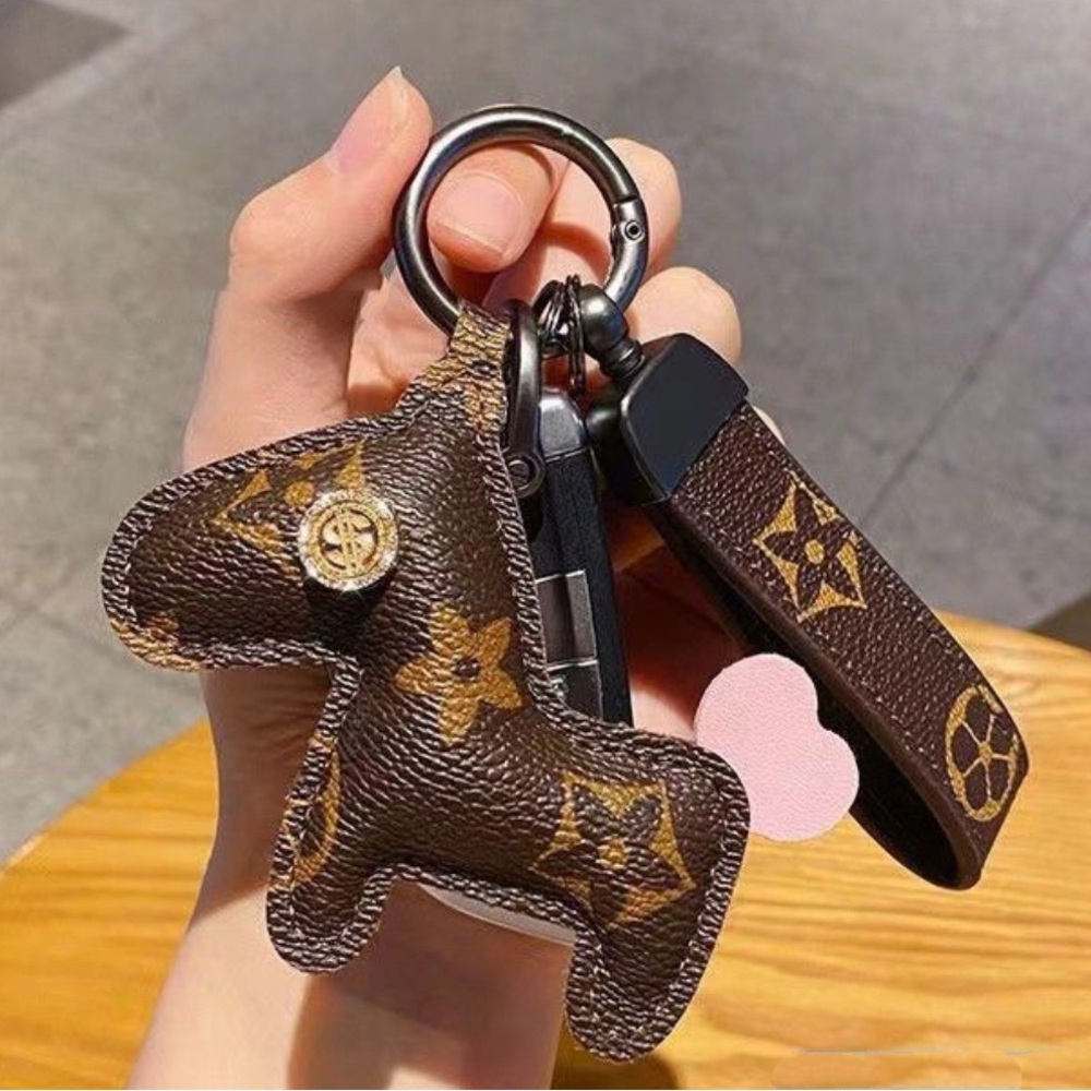 Brown Monogram Keychain Set